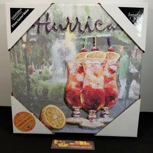 NEW D'Anne Gastorf Weber 14" x 14" Canvas Wall Art - Hurricane Glasses Drinks